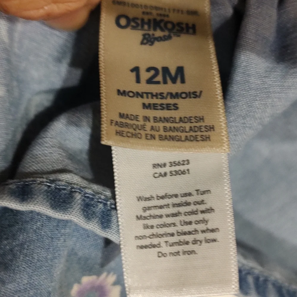 OshKosh B'gosh Blue Floral Kids Denim Dress